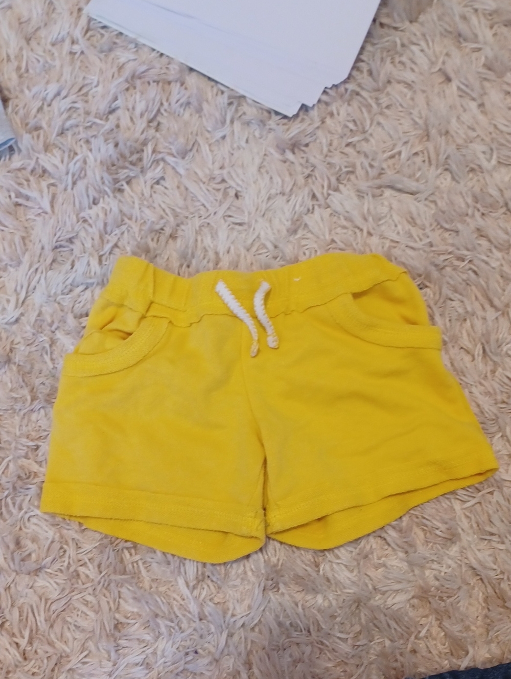 Yellow Kids Cotton Drawstring Shorts